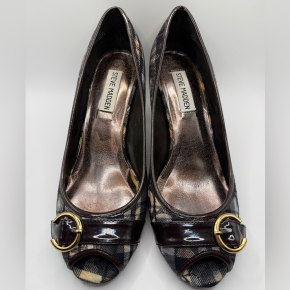 Steve Madden Shoes - Steve Madden Bezel Plaid Block Heels